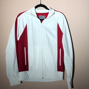 EXPRESS ZIP TRACK JACKET WHITE/RED MEDIUM